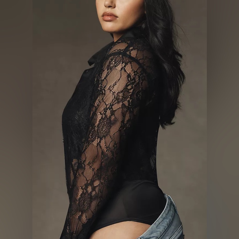 Anthropologie Lace Bodysuit - XXS  - NWT - Black - Picture 4 of 7